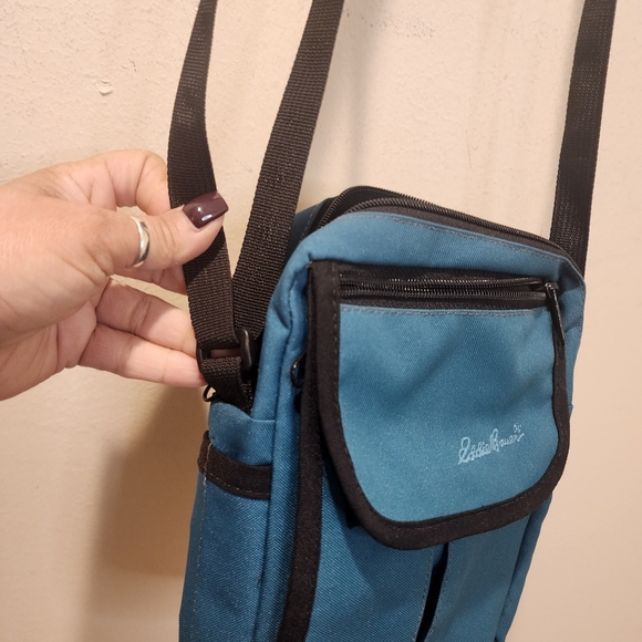 Eddie Bauer Compact Blue Crossbody Bag with Black Strap - Picture 9 of 16